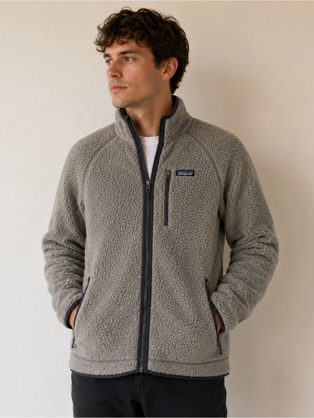 Patagonia Men's Retro Pile Fleece Jacket in Gray Size: M